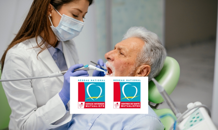 Adhérent de la Mutuelle de France Unie bénéficiant de soins dentaires dans un centre de santé mutualiste. Personne représentant un adhérent de la Mutuelle de France Unie bénéficiant de soins dentaires dans un centre de santé mutualiste.