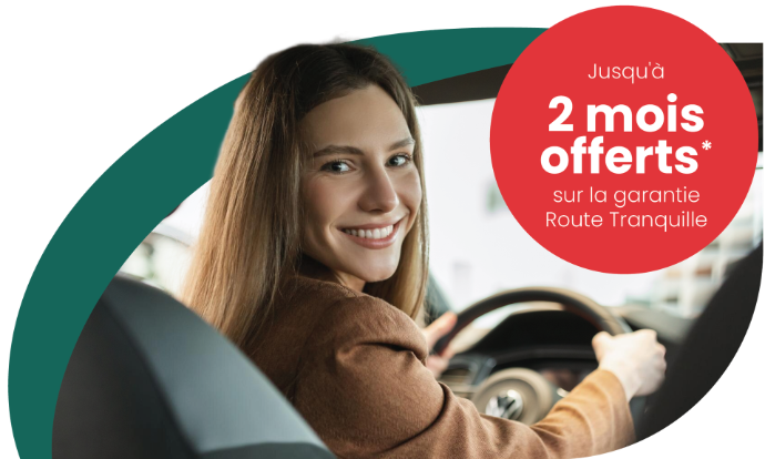 Jusqu'à 2 mois offerts sur l'assurance Route tranquille, cliquez ici pour réaliser votre devis en ligne.